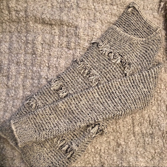 JOIE Camille Grey Fringe Cotton Blend Knit Sweater Small - Picture 8 of 8